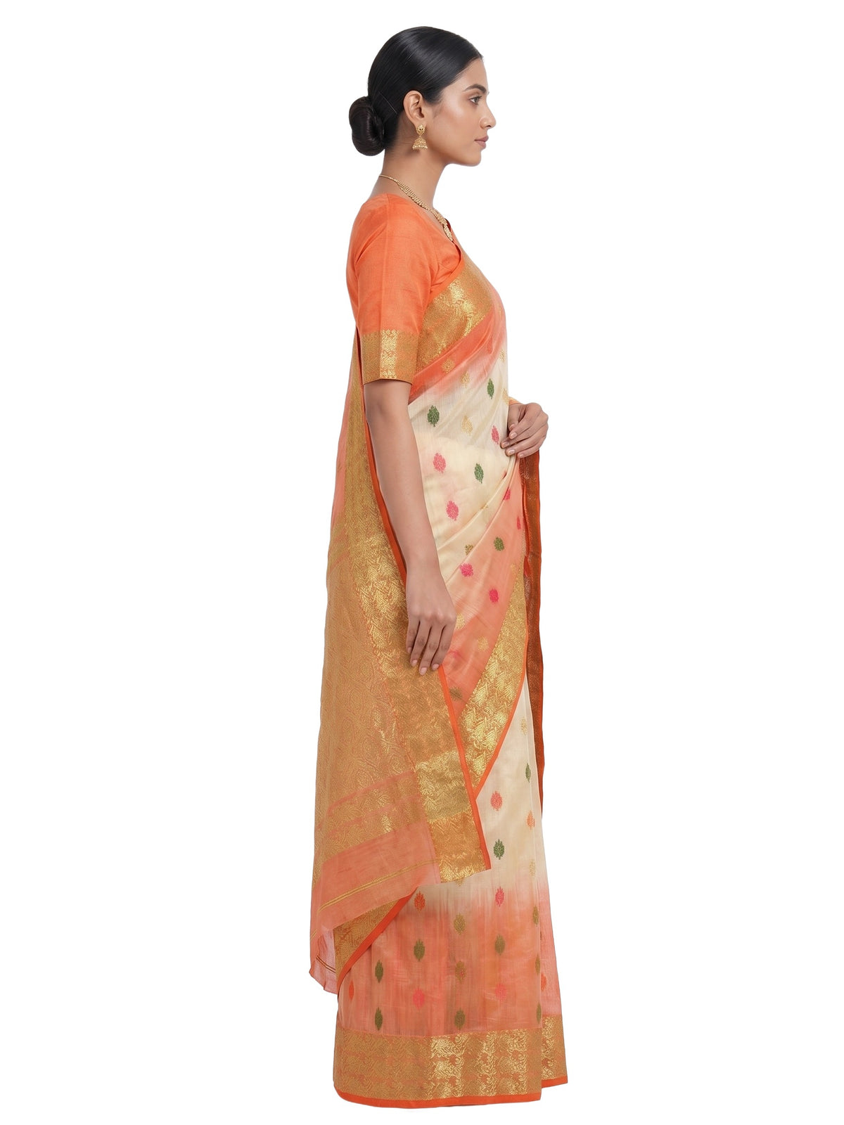 Pradip Fabrics Woven Tant Silk Blend Saree