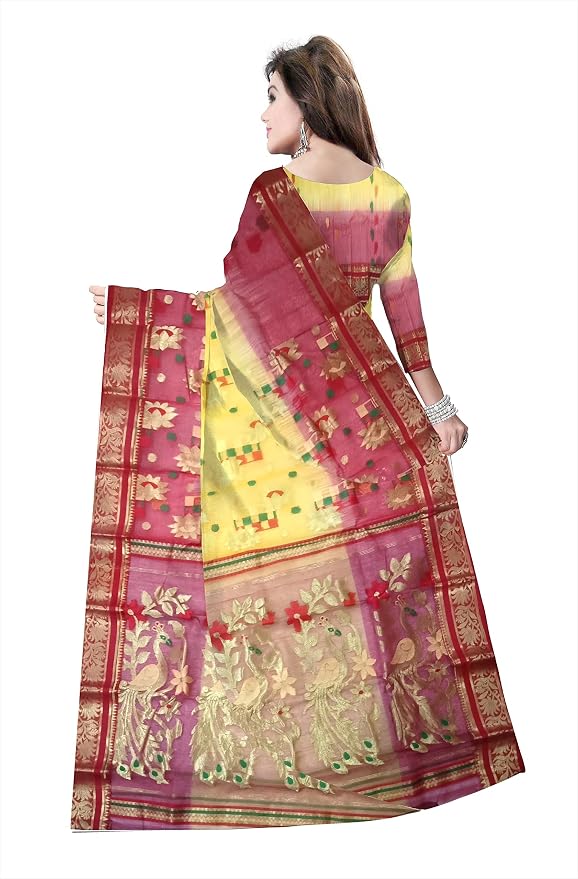 Pradip Fabrics Woven Tant Silk Blend Saree