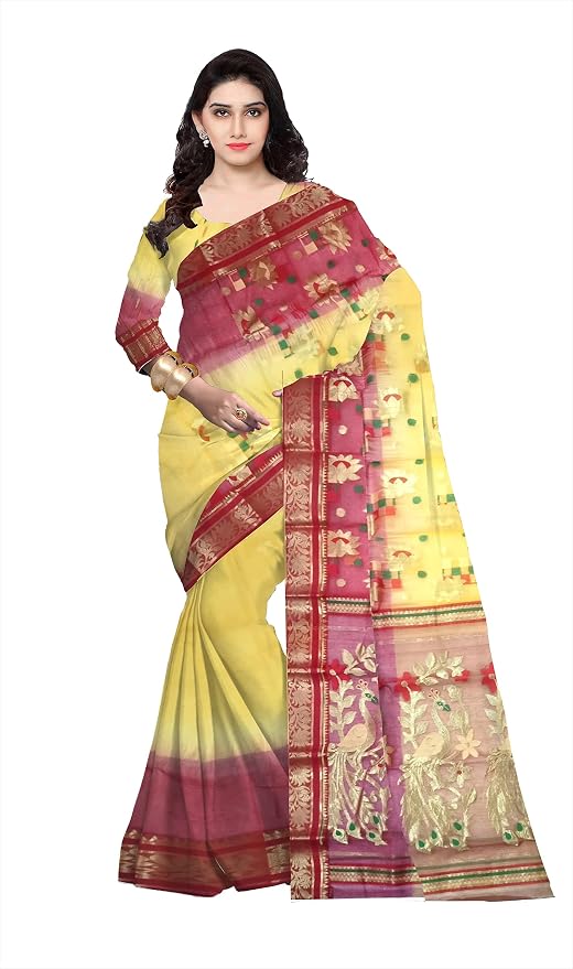 Pradip Fabrics Woven Tant Silk Blend Saree