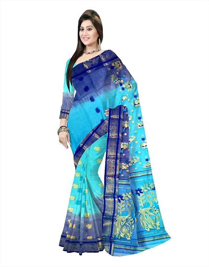 Pradip Fabrics Woven Tant Silk Blend Saree