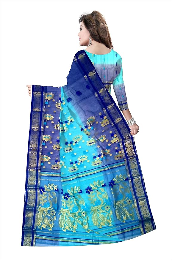 Pradip Fabrics Woven Tant Silk Blend Saree