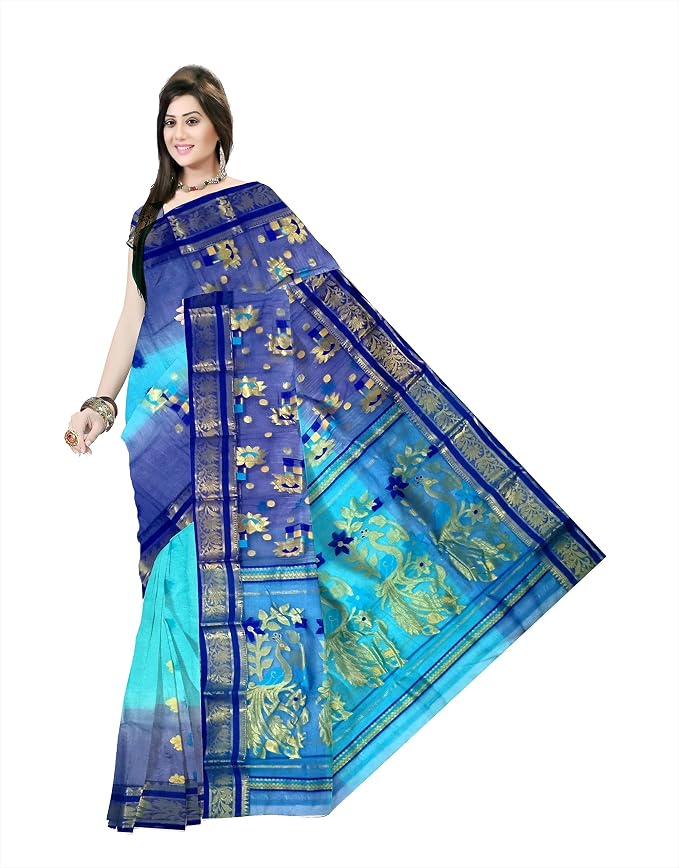 Pradip Fabrics Woven Tant Silk Blend Saree