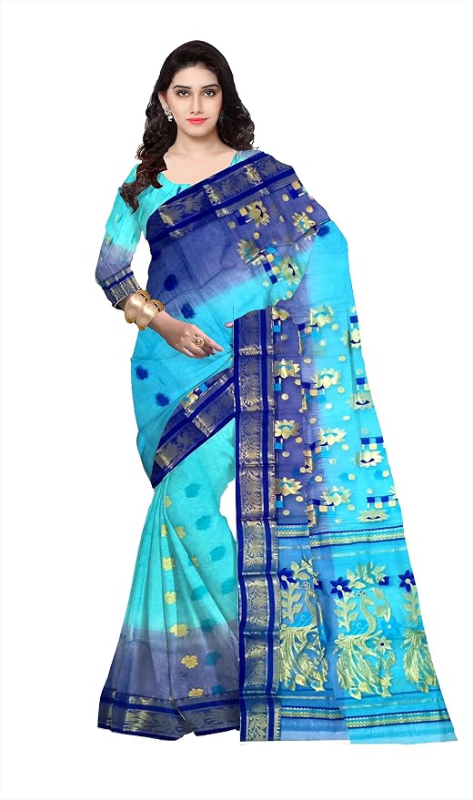 Pradip Fabrics Woven Tant Silk Blend Saree