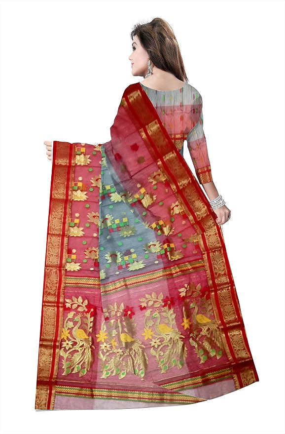 Pradip Fabrics Woven Tant Silk Blend Saree
