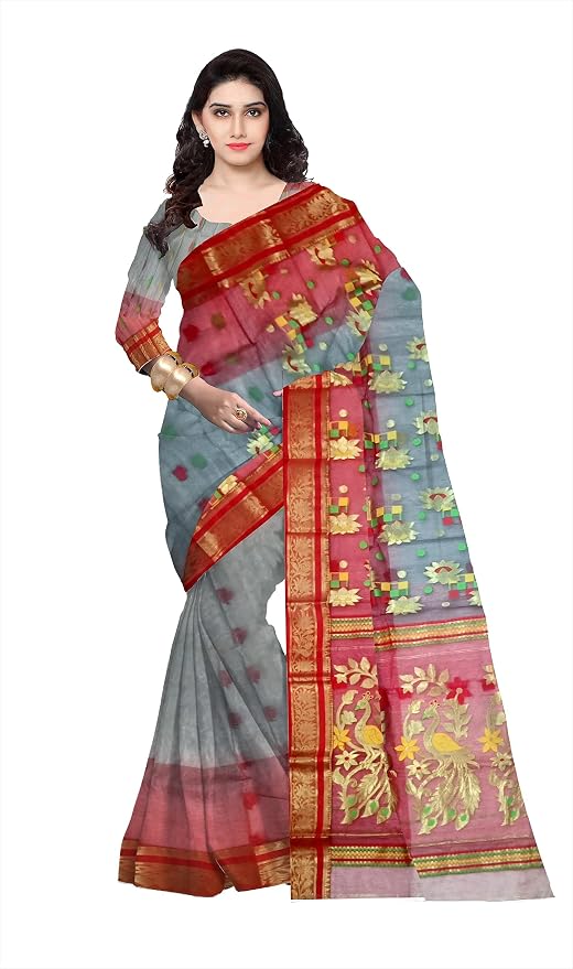 Pradip Fabrics Woven Tant Silk Blend Saree