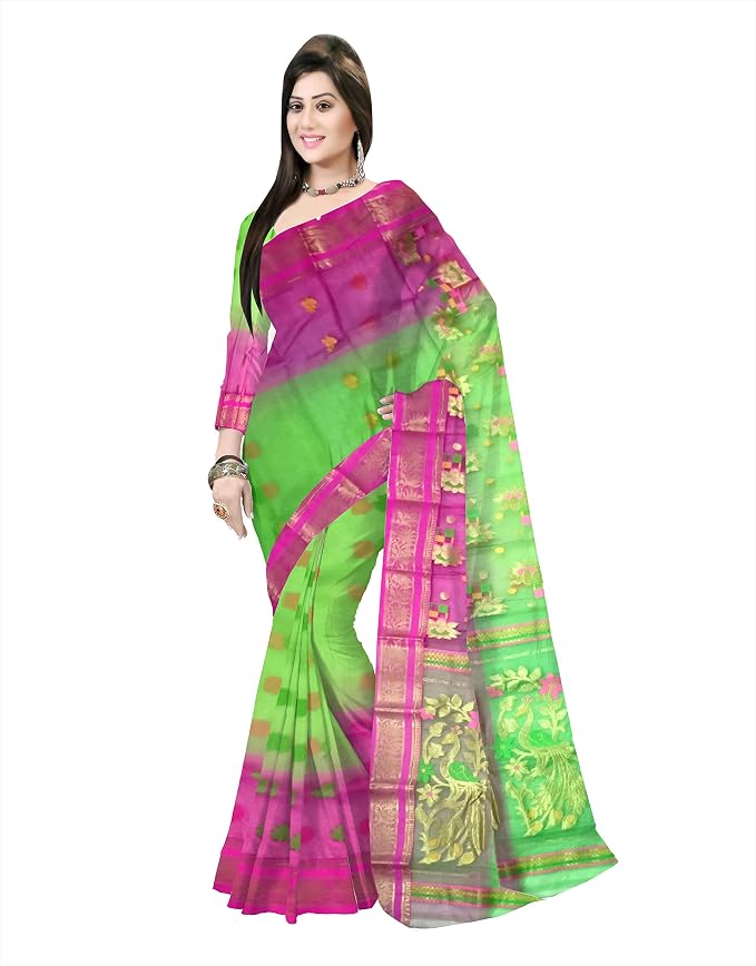 Pradip Fabrics Woven Tant Silk Blend Saree