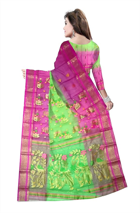 Pradip Fabrics Woven Tant Silk Blend Saree