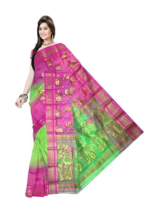 Pradip Fabrics Woven Tant Silk Blend Saree