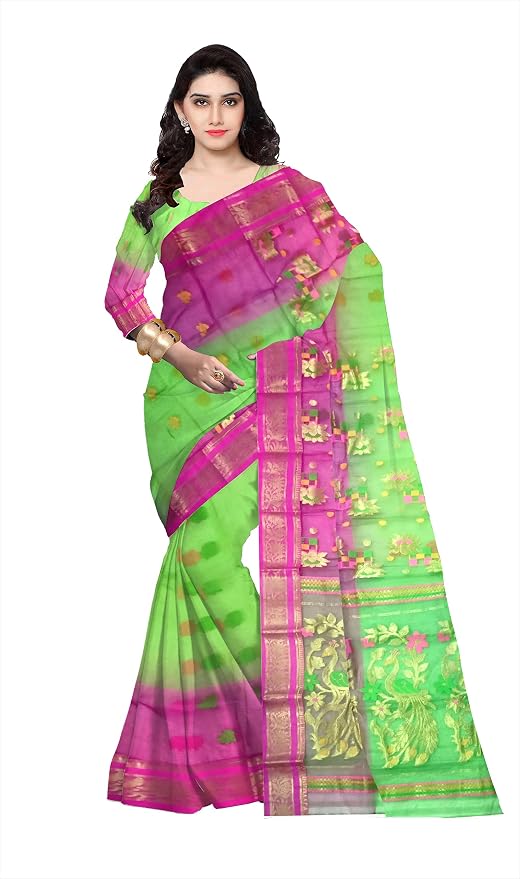 Pradip Fabrics Woven Tant Silk Blend Saree
