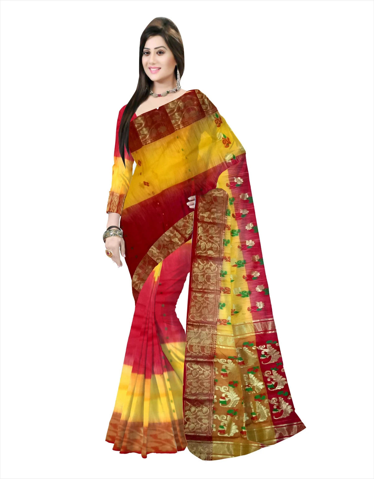 Pradip Fabrics Woven Tant Silk Blend Saree 