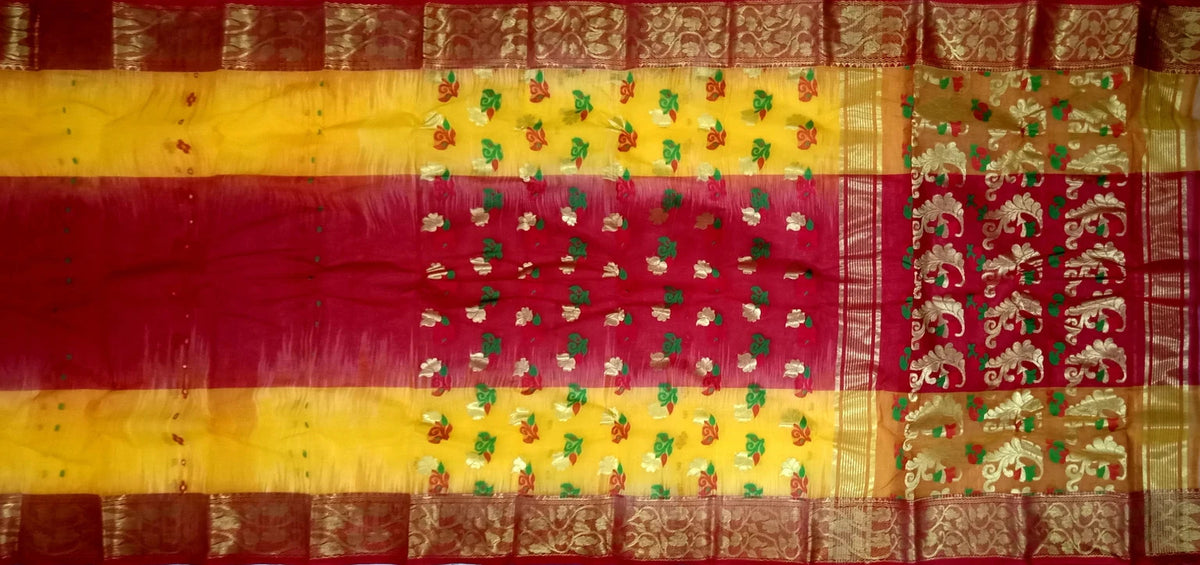 Pradip Fabrics Woven Tant Silk Blend Saree 