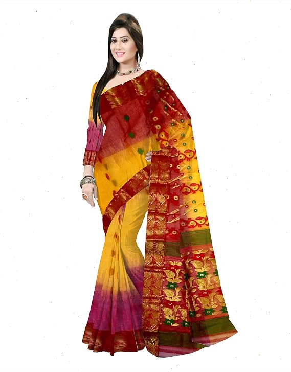 Pradip Fabrics Woven Tant Silk Blend Saree