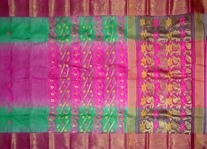 Pradip Fabrics Woven Tant Silk Blend Saree