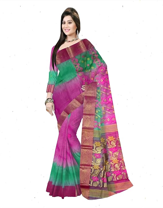 Pradip Fabrics Woven Tant Silk Blend Saree