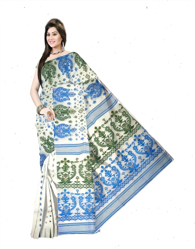 Pradip Fabrics Self Design Tant Cotton Silk Saree