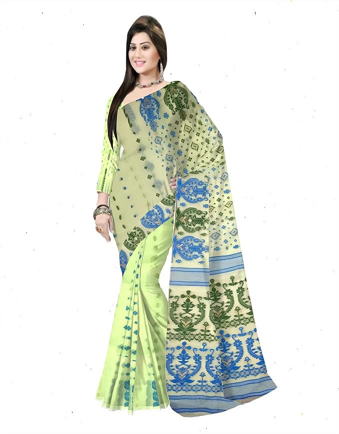 Pradip Fabrics Self Design Tant Cotton Silk Saree