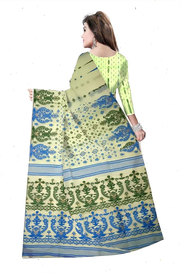 Pradip Fabrics Self Design Tant Cotton Silk Saree