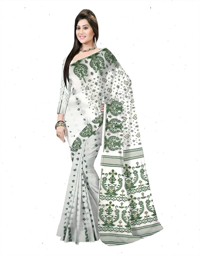 Pradip Fabrics Self Design Tant Cotton Silk Saree