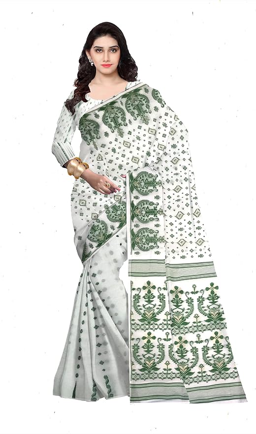 Pradip Fabrics Self Design Tant Cotton Silk Saree