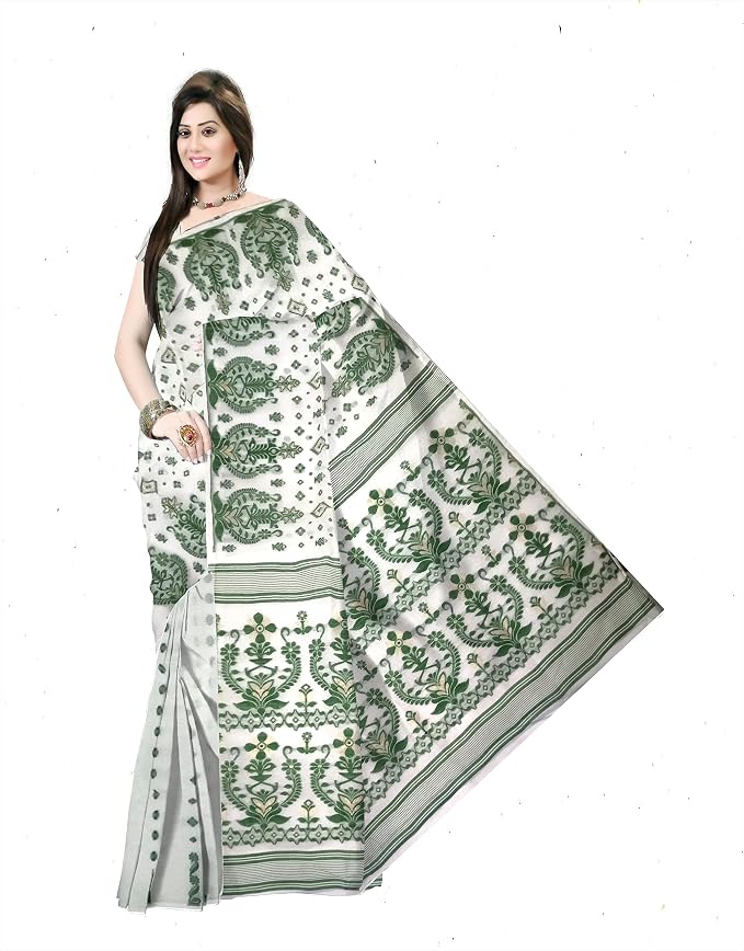 Pradip Fabrics Self Design Tant Cotton Silk Saree