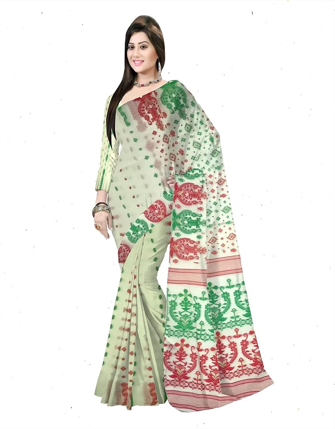 Pradip Fabrics Self Design Tant Cotton Silk Saree