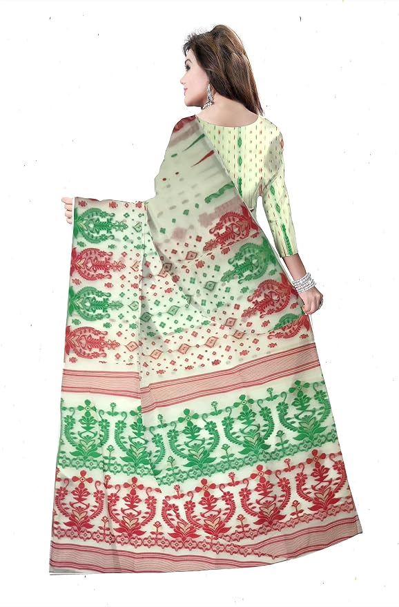 Pradip Fabrics Self Design Tant Cotton Silk Saree