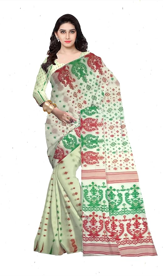 Pradip Fabrics Self Design Tant Cotton Silk Saree