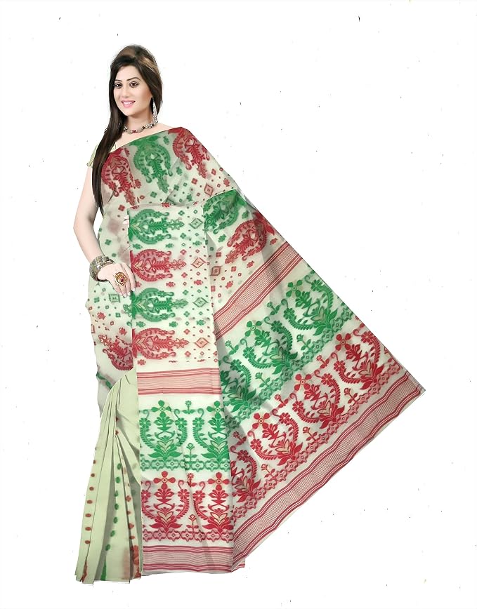 Pradip Fabrics Self Design Tant Cotton Silk Saree