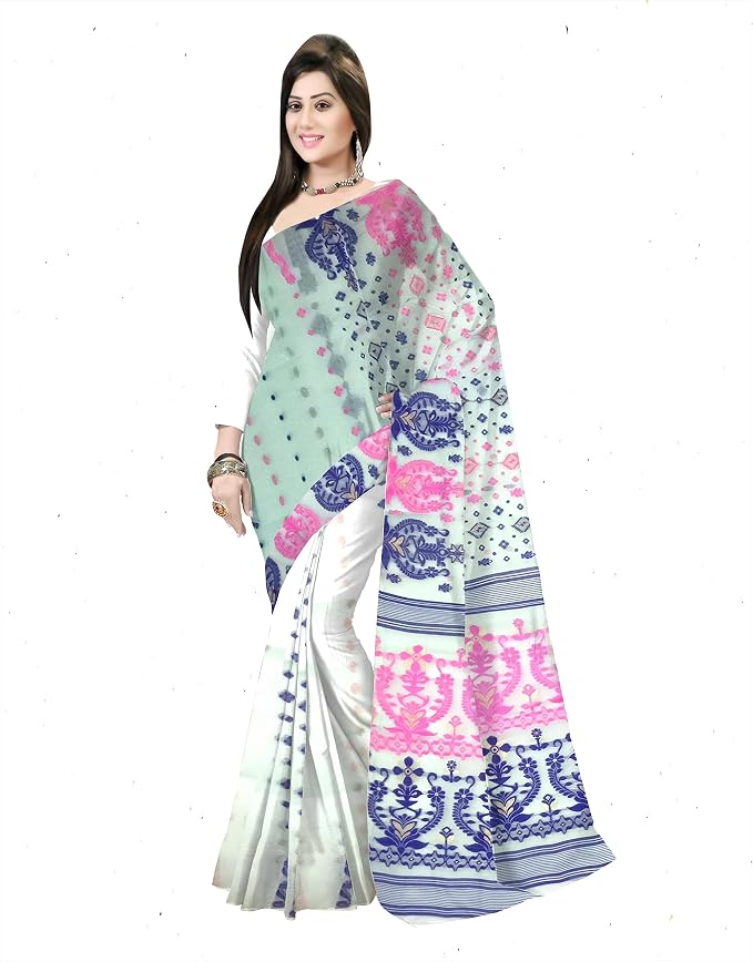 Pradip Fabrics Self Design Tant Cotton Silk Saree