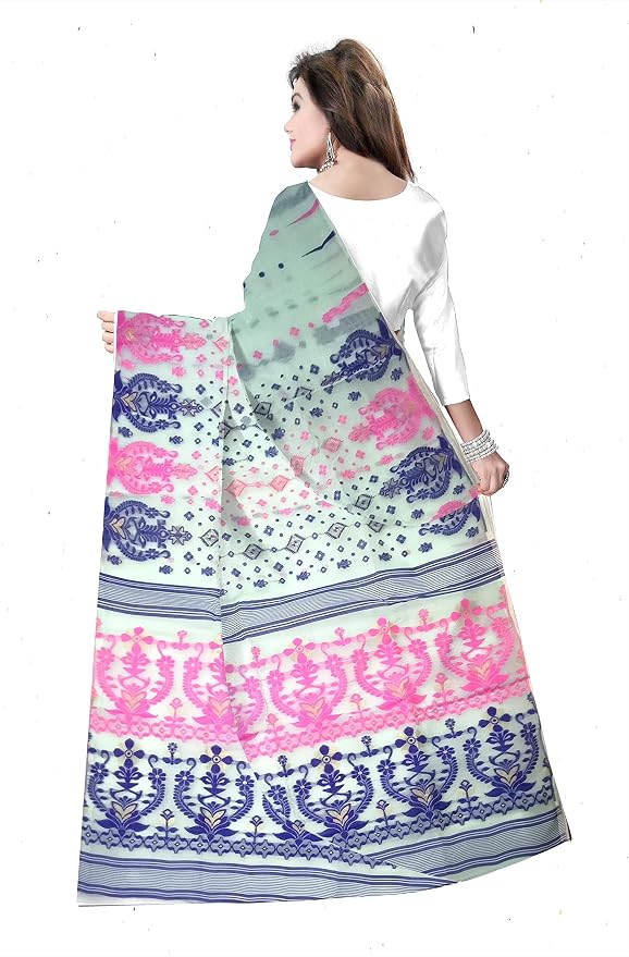 Pradip Fabrics Self Design Tant Cotton Silk Saree