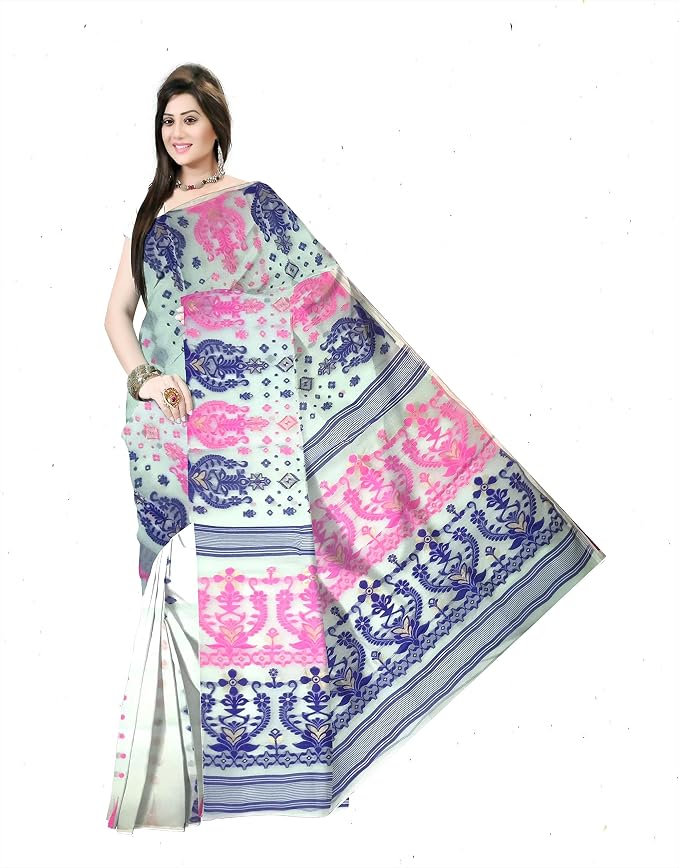 Pradip Fabrics Self Design Tant Cotton Silk Saree