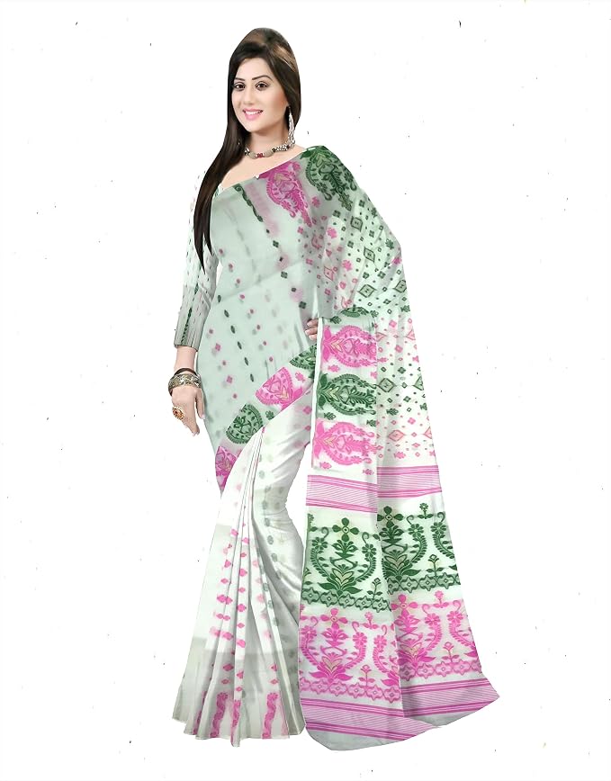 Pradip Fabrics Self Design Tant Cotton Silk Saree