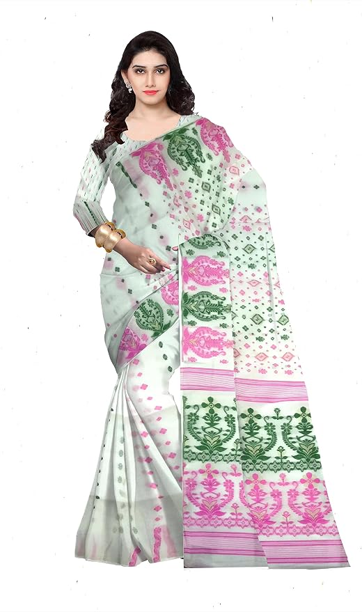 Pradip Fabrics Self Design Tant Cotton Silk Saree