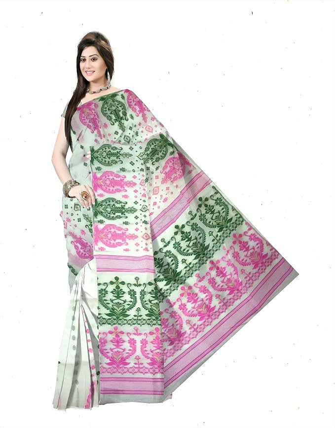 Pradip Fabrics Self Design Tant Cotton Silk Saree