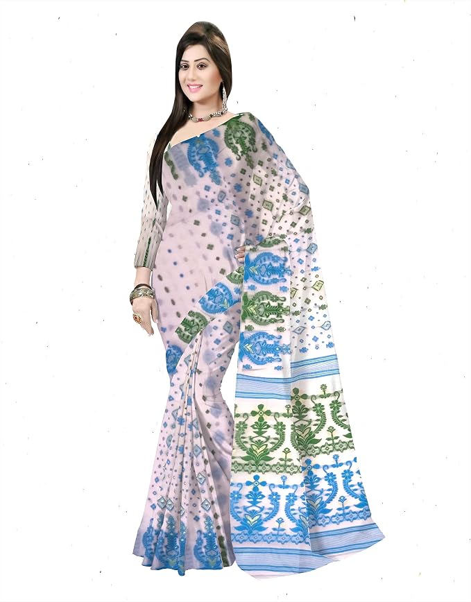 Pradip Fabrics Self Design Tant Cotton Silk Saree