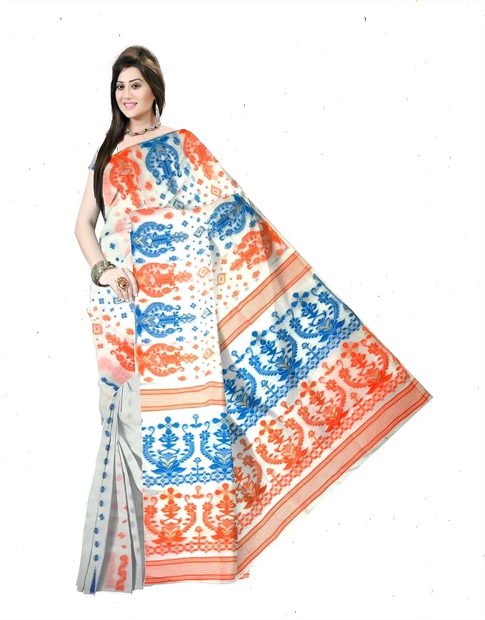Pradip Fabrics Self Design Tant Cotton Silk Saree