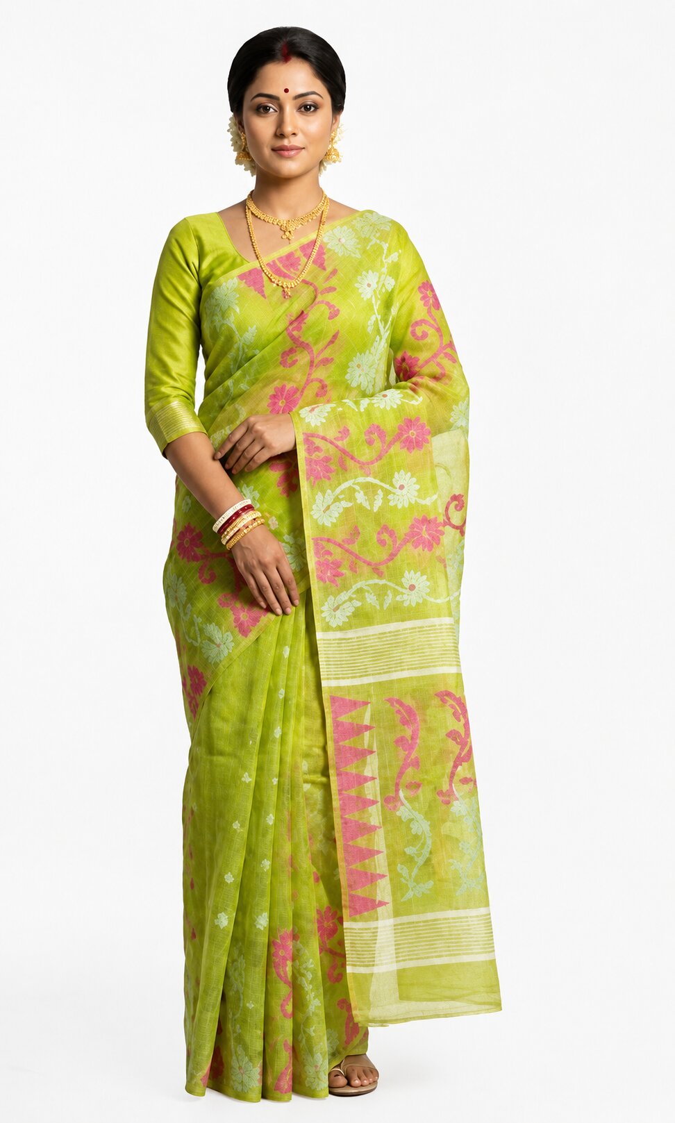 Pradip Fabrics Pure Tant Cotton Saree