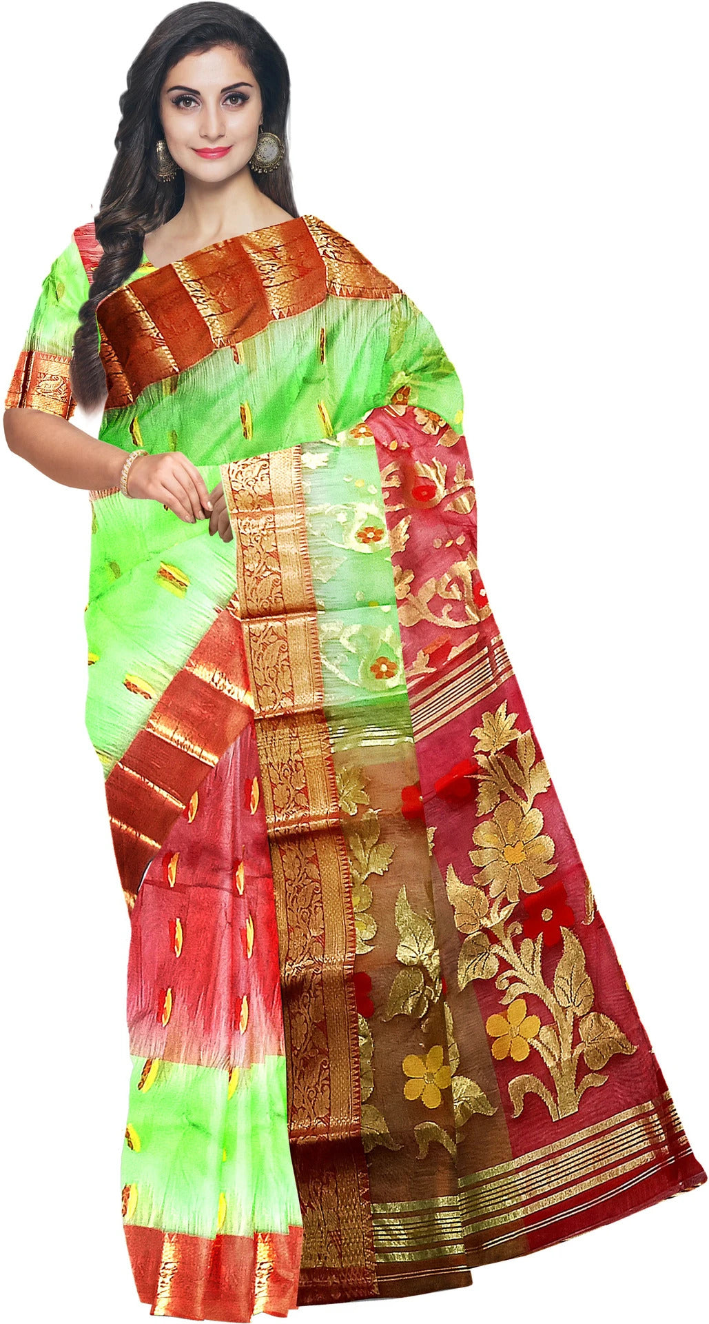 Pradip Fabrics Premium Tant Silk Saree for Women