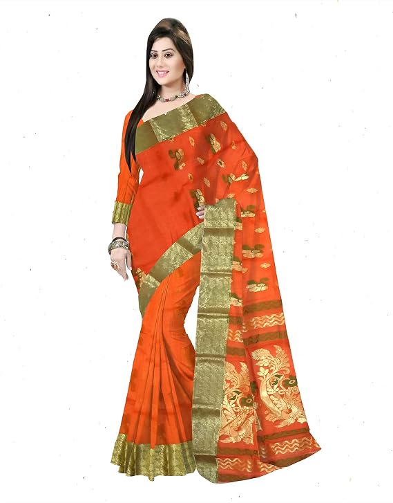 Pradip Fabrics Self Design Tant Pure Cotton Saree