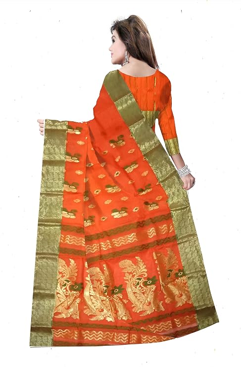 Pradip Fabrics Self Design Tant Pure Cotton Saree