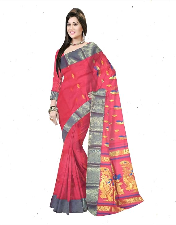 Pradip Fabrics Self Design Tant Pure Cotton Saree