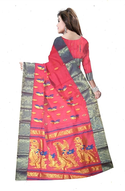 Pradip Fabrics Self Design Tant Pure Cotton Saree