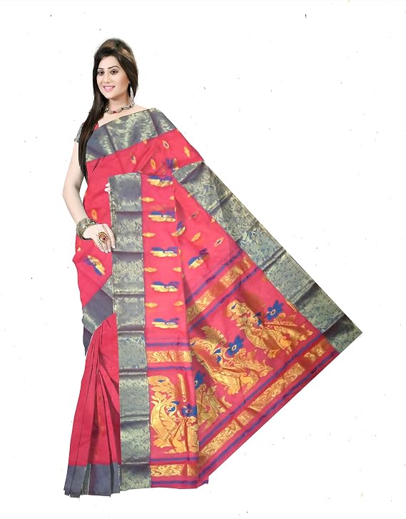 Pradip Fabrics Self Design Tant Pure Cotton Saree