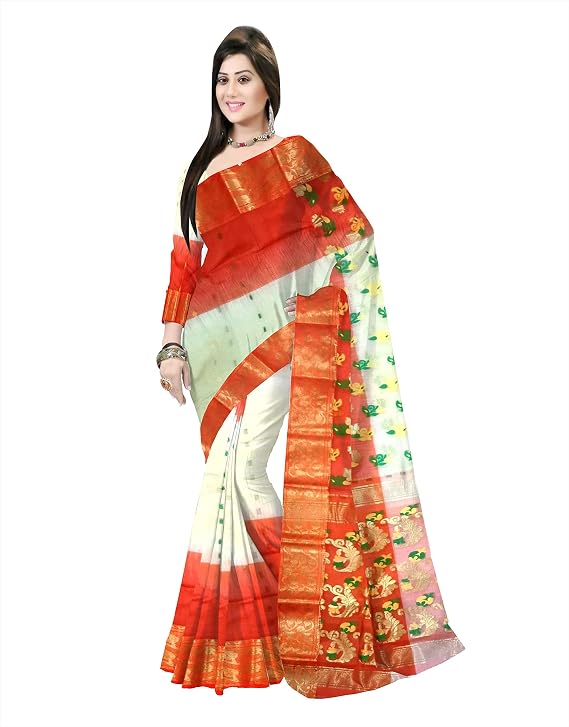 Pradip Fabrics Woven Tant Silk Blend Saree 