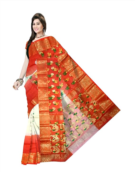 Pradip Fabrics Woven Tant Silk Blend Saree 