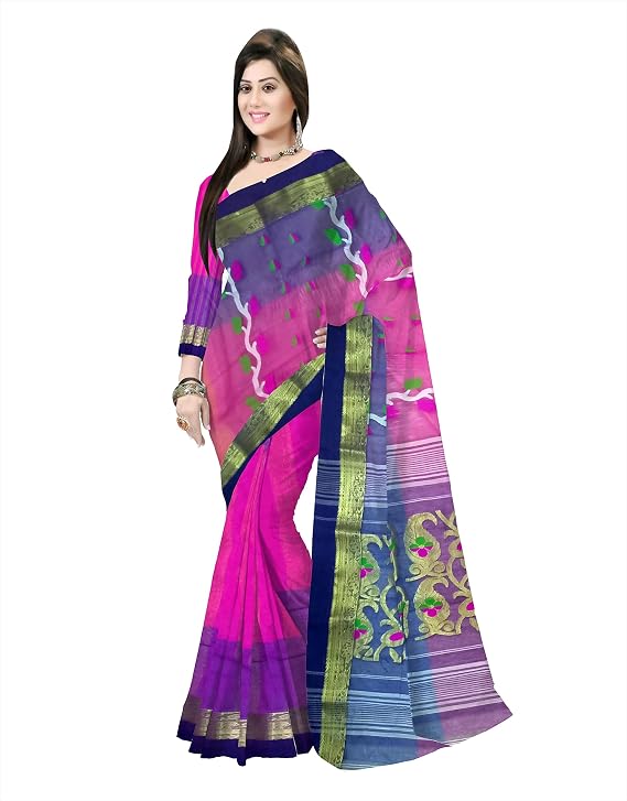 Pradip Fabrics Self Design Jamdani Silk Blend Saree 