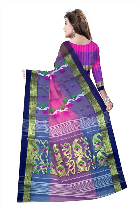 Pradip Fabrics Self Design Jamdani Silk Blend Saree 