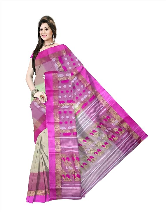 Pradip Fabrics Self Design Jamdani Silk Blend Saree 