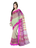 Pradip Fabrics Self Design Jamdani Silk Blend Saree 