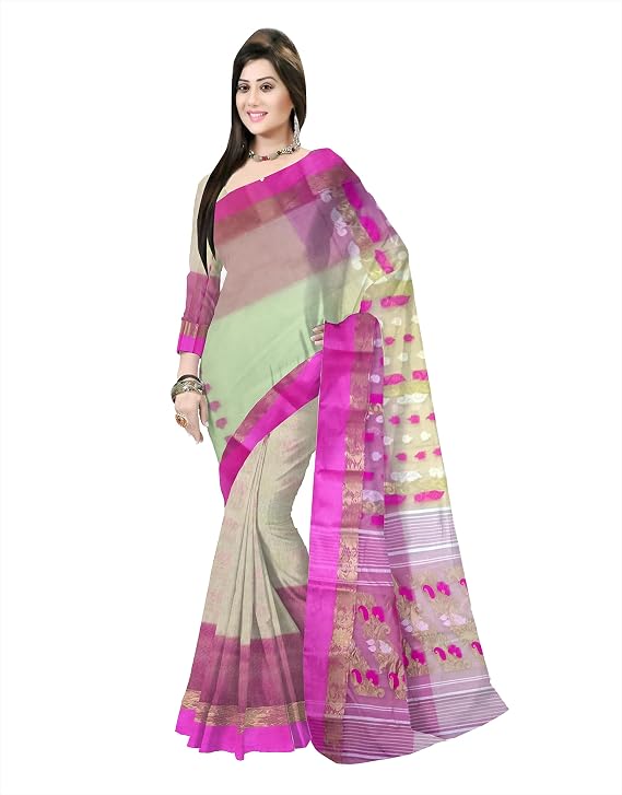 Pradip Fabrics Self Design Jamdani Silk Blend Saree 